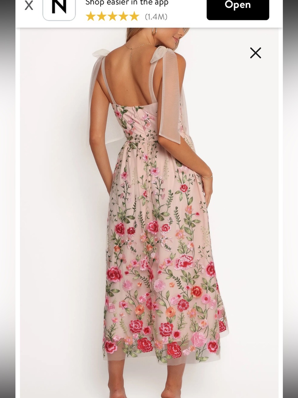 NWT Petal & Pup Mirabel Floral Embroidered Midi Dress Size Small - Picture 3 of 10